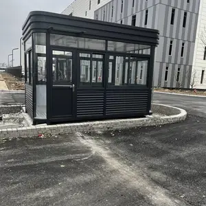 销售金属色艺术钢结构岗亭三亚岗亭豪华不锈钢岗不锈钢小区保安值班岗亭 停车场收费亭不锈钢收费岗亭