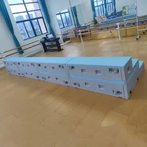 PE 折叠合唱台来图定制 轻便易收纳合唱台阶礼堂合唱表演台