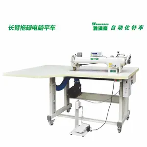 厂家供应长臂拖碌自动剪线平缝机 手推式丝棉袄羽绒服绗棉绗缝机