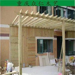 自贡景区防腐木平台 防腐木栈道 公园防腐木栏杆施工安装 众仁木艺