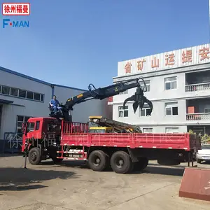 厂家定制折叠臂抓竹子随车吊抓废铁吊机抓稻草折叠臂起重机