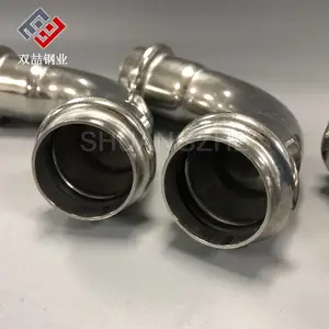 双卡压不锈钢弯头 卡压式304弯头