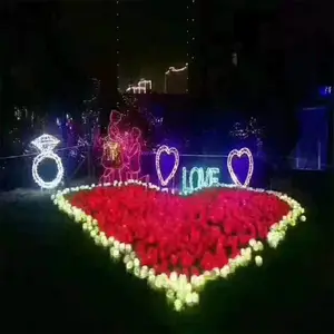 发光玫瑰花出租出售玫瑰花地插灯租赁七彩玫瑰花出租
