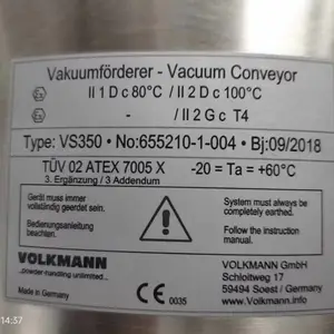 德国Volkmann真空微粉输送设备VS350用于在待填充的装置上进行防尘安装