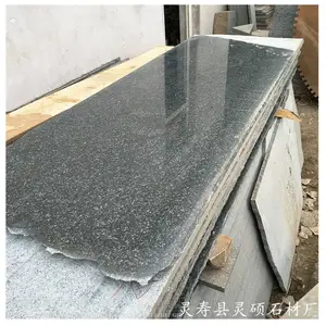 供应深绿麻石材厂家 森林绿火烧面 古典绿花岗岩荔枝面