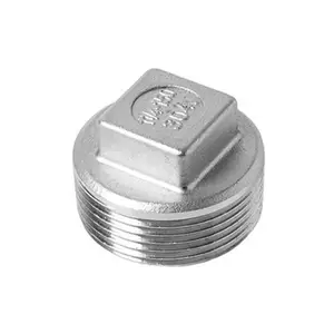 山东304不锈钢内外丝堵头堵帽四角1/1.2/1.5/2/3/4寸闷头圆管帽 4/6分
