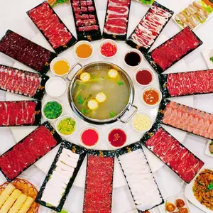 东裕厂家直销牛肉火锅餐具套装 家用网红创意 个性餐具汕头福合埕牛肉火锅同款
