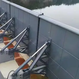 【景观钢坝液压坝翻板闸门 拦水合页坝 滚水蓄水坝 】图片