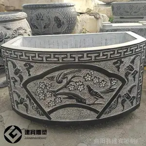 【批发】 各种规格 仿古大理石石雕盆 养鱼花盆 花钵 仿古鱼缸加工定做