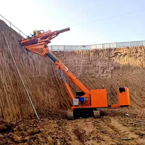 基坑斜拉桩锚索钻机 履带式锚索钻机 铁路边坡加固锚索钻机