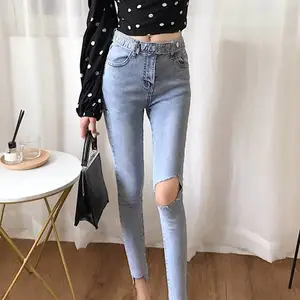 夏季女装牛仔裤新款弹力小脚裤九分裤批发尾货牛仔裤清仓