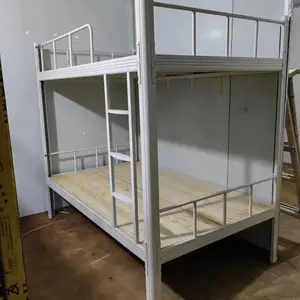 楚雄工人公寓床 上下铺上下床 高低铁艺床架子床 优智家具 双人员工宿舍铁架床