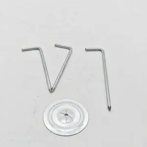 电厂折弯保温钩钉折角保温针直角挂钩金属锁片盖帽厂家现货