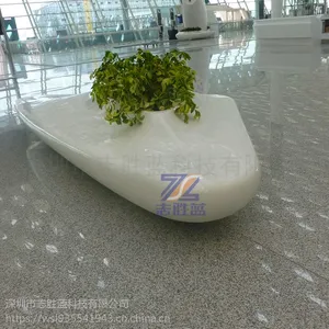 深圳志胜蓝厂家定制玻璃钢深圳机场四边形花盆座椅别墅园林景观装饰树池