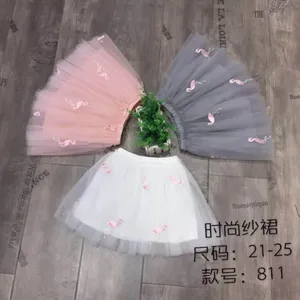 夏季新款女童纱裙公主蓬蓬裙半身女款中童纯色短裙厂家批发