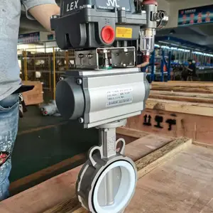 上海科耐迪气动对夹蝶阀D671X-10P 双作用气动执行器 配套防爆电磁阀