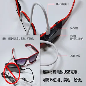 厂家销售USB便捷一体式发光眼镜 个性冷光眼镜男女通用 不带镜片多色可定做