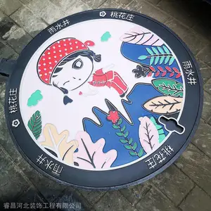 铸铁井盖圆形井盖创意别墅印制logo方形球墨铸铁