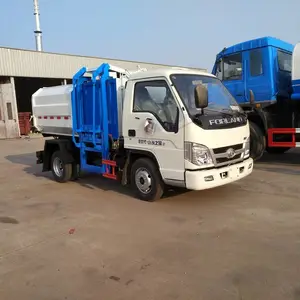 福田时代小卡之星2侧挂式垃圾车 3方小型蓝牌转运车