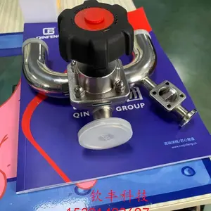 促销钦丰304 316L 卫生级隔膜阀，90°快装隔膜阀，卫生级u型三通隔膜阀