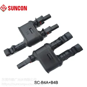 供应SC-B4A+B4B三通2进1出太阳能光伏转接头TUV30A
