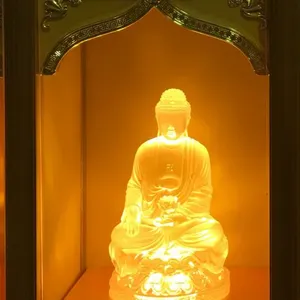 佛家至宝七彩万佛龛琉璃工艺万佛墙寺庙装饰智能万佛微信供灯工程宏缘科技提供