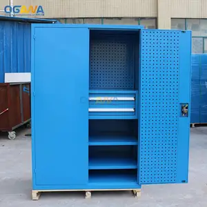 大川重型工具柜置物柜铁皮柜加厚车间多功能抽屉式双开门储物柜
