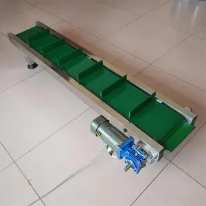 中德S-001不锈钢全自动皮带输送机 可计数计时提升传送机 定做大倾角群边挡板皮带爬坡机