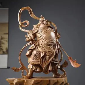 香樟关公武财神居家***木雕根艺摆件***珈蓝佛