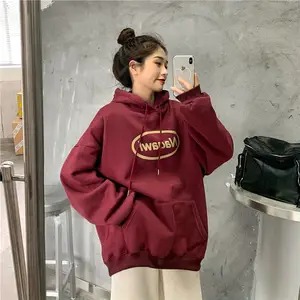女士字母卫衣冬季安庆市服装市场加绒加厚纯棉女式卫衣 摆地摊早市跑江湖