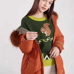 绮籽冬装羽绒服貉子毛领中长款保暖冬季外套女气质羊绒大衣品牌走份批发