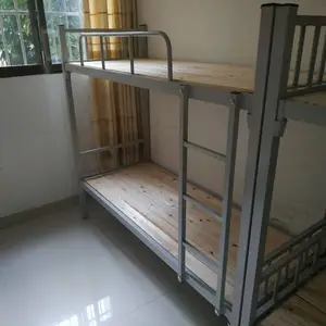 梧州双层床学生员工宿舍上下床 加厚上下铺铁床 卡扣型高低床厂家