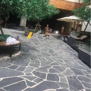 黑色文化石 青灰色文化石片 别墅外墙板岩文化石块