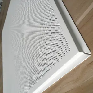 600X600白色跌级铝扣板吊顶 穿孔吸音铝方板天花