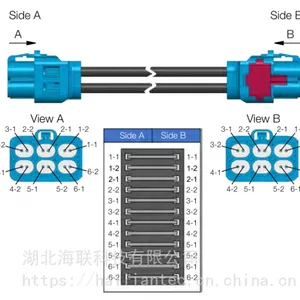 罗森伯格Rosenberger H-MTD线束六腔母头1米LCA-113-1000-Z-Z