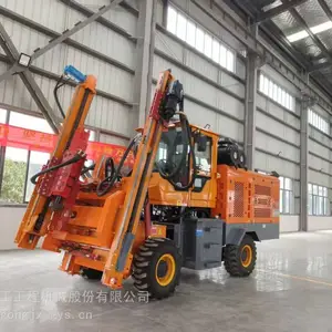 重庆 湖北 贵州高速公路护栏打桩机 公路护栏打钻一体机