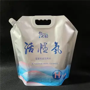 厂家定制富氢水站立包装袋 辐照铝箔手提吸嘴水袋5L饮用山泉水袋