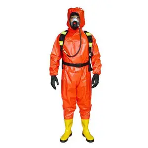 橘色连体式生化防化服消防救援全封闭连体服消防逃生防护服