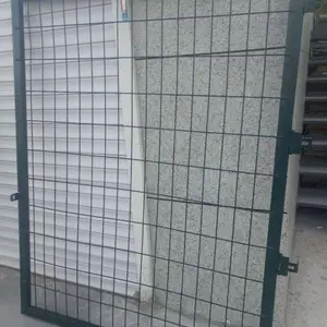 浸塑栅栏门 铁路防护栅栏门 栅栏双开门 铁路金属网片栅栏门