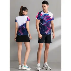 速干乒乓球服T血男女翻领衣服运动短袖训练比赛队服羽毛球服上衣