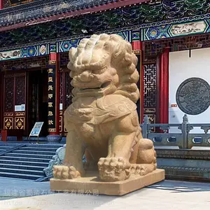 石狮子直销 仿古中式石雕北京狮 古建园林寺院别墅门口狮子摆件