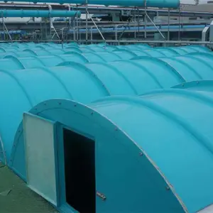工业耐酸碱污水池盖板 玻璃钢弧形盖板 除臭罩棚拱形盖板