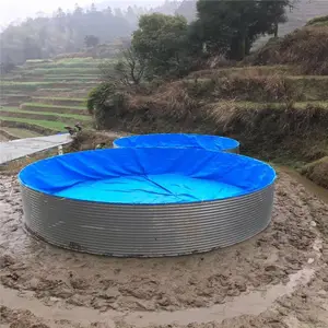圆桶鱼池特厚刀刮布帆布养虾池养殖池l鲈鱼帆布池