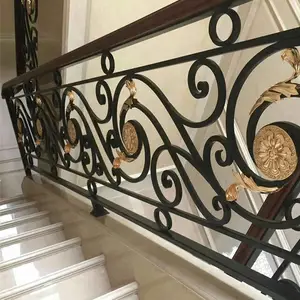 铁艺雕花楼梯扶手 铁艺护栏 金属扶手