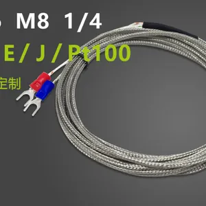 螺钉式E K型热电偶M6电热温度传感器 加长线温控测温高温探头M8 WRNT-02(K)温度传感器
