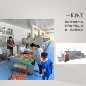 养殖对虾微波烘烤设备 大虾微波烘烤机 微波加热杀菌机