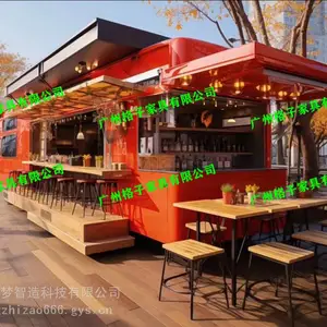 户外咖啡吧街道餐车 游乐园小吃移动餐车 景区移动网红打卡餐车