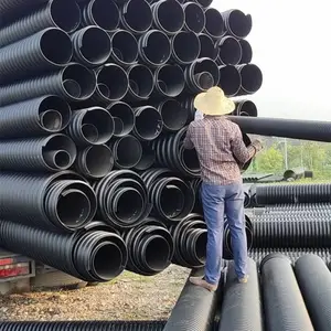 湖南长沙HDPE钢带管钢带管PE钢带管增强管中财钢带管厂家