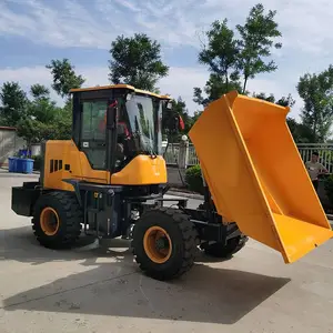 奥莱建筑工地柴油前翻斗车 工矿爬坡四轮车 小型自卸液压型运输车