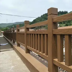 钢筋混凝土仿木纹栏杆 新农村景区仿藤围栏 河道安全景观防护栏